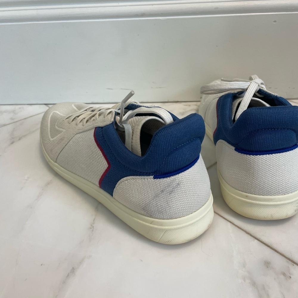 Rothy’s, men’s 10, RS01 off-white blue knit trainer zero drop removable insoles - Picture 6 of 15